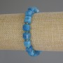 Faceted Apatite Bead Bracelet, cube shape, diameter 8.5x8.5 mm ± with 3 mm seed beads ±, length 18 cm (stretch)