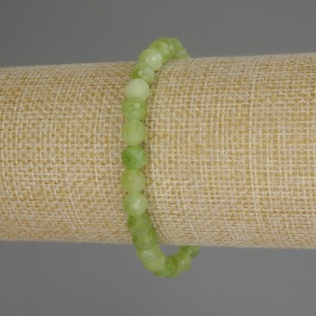 Bracelet Chrysoprase Olivine faceted bead, diameter 6mm±, length 18cm (stretch)