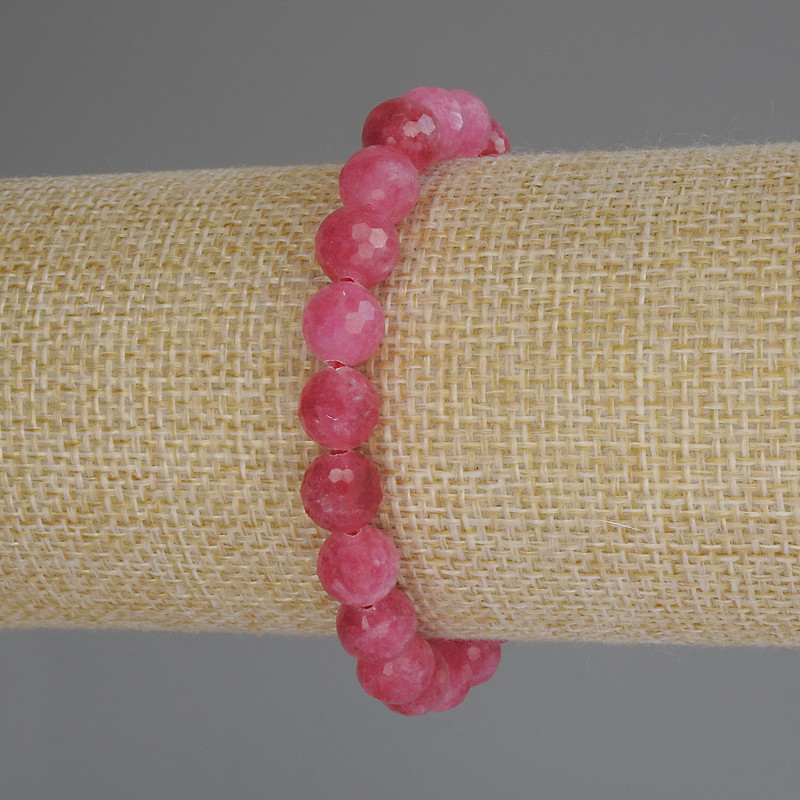 Tourmaline Bead-Textured Stretch Bracelet 8mm Ø, 18cm length