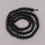 Beads on Thread from Natural Stone Black Tourmaline Smooth Round Bead, diameter 4.5 mm±, length 39 cm±