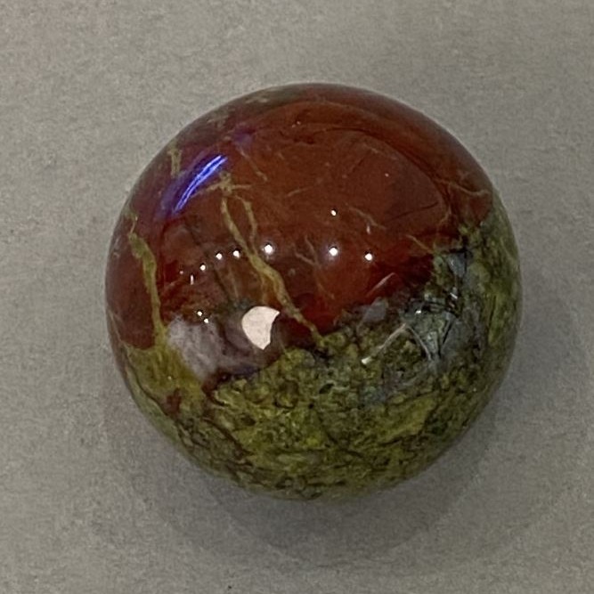Dragon Blood Jasper Natural Stone Sphere, 30mm diameter