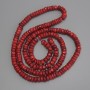 Coral Rondelle Beads, 8×3–4.5 mm, on thread, 80 cm approx.