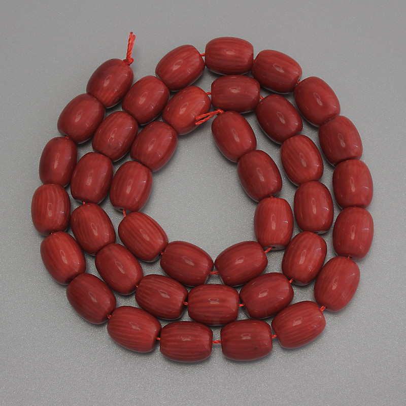 Coral Barilo Beads, 10×8 mm, thread length ~40 cm