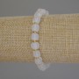 Bracelet White Quartz Faceted Cube, diameter 7x7mm, stretchy 18cm