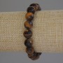 Tiger’s Eye Faceted Round Bead Bracelet, 10 mm diameter, 18 cm length, stretch