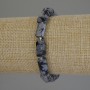 Bracelet Snow Obsidian Apache Tears cut faceted, diameter 12x7mm±, seed beads 3mm±, length 18cm±, stretch