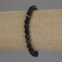 Agate Bead Bracelet, faceted round beads, 6mm diameter, 18cm length, stretch