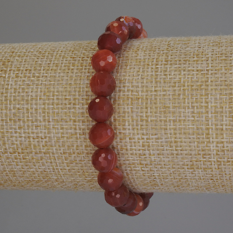Agate Bead-Chunk Bracelet, 8mm diameter, 18cm length, stretch