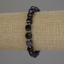 Agate Bead Bracelet with Faceted Cube, diameter 7x7mm ± beads 3mm ±, length 18cm ±, stretch