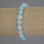 Bracelet Aquamarine Faceted Bead, 8mm diameter, 18cm length, stretch