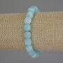 Aquamarine Beaded Cube Bracelet, 8.5 mm diameter, 18 cm length, stretch