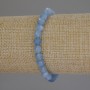 Aquamarine Beaded Bracelet with Faceted Round Beads, 6mm diameter, 18cm length, stretch