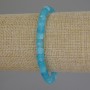 Bracelet Aquamarine Faceted Cube, diameter 5.5mm±, length 18cm±, stretch