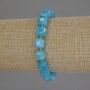 Aquamarine Beaded Cubed Bracelet, 8mm+- diameter beads, 3mm+ seed beads, 18cm+- length, stretch