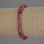 Tourmaline Beaded Bracelet, faceted round beads 6 mm diameter, stretchy, 18 cm length