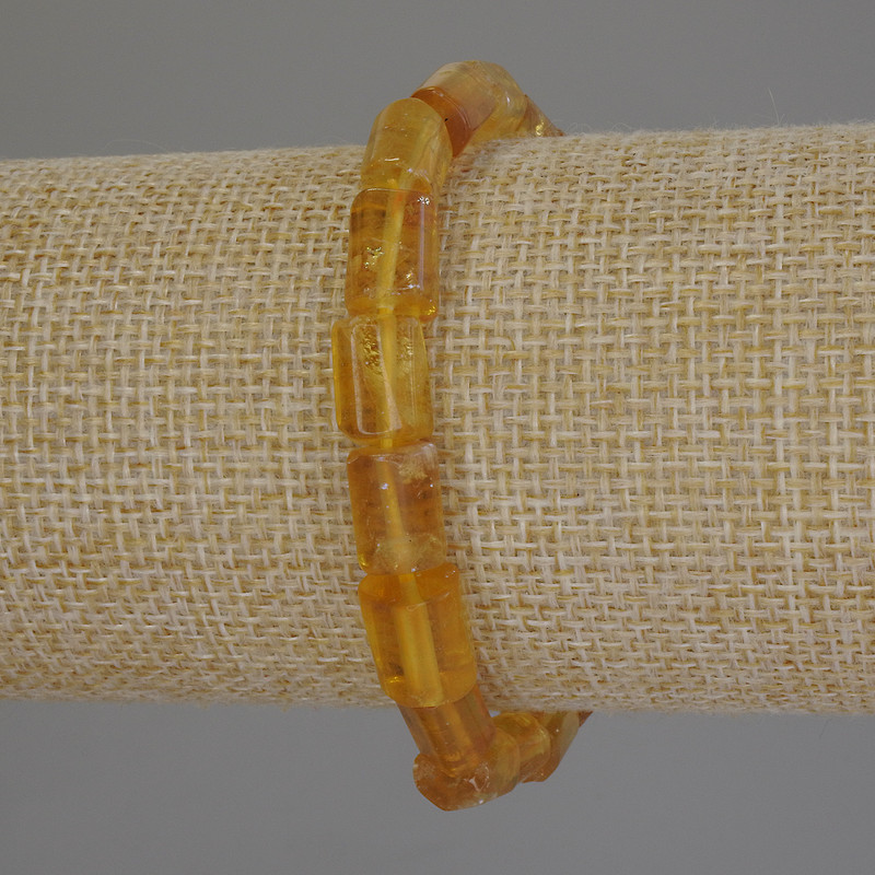 Citron Rough Bracelet, diameter 9-11x7mm +-, length 18cm +- stretch