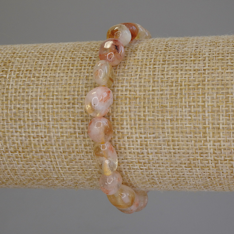 Citrine Bead Faceted Bracelet, diameter 9-11x8mm, length 18cm, stretch