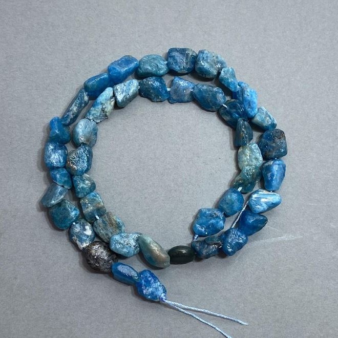Apatite Beads, Unpolished Stone, 10x8mm+- on Thread
