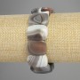 Agate Botswana Bracelet natural stone rounded link, diameter 20x14mm±, length 18cm± stretch