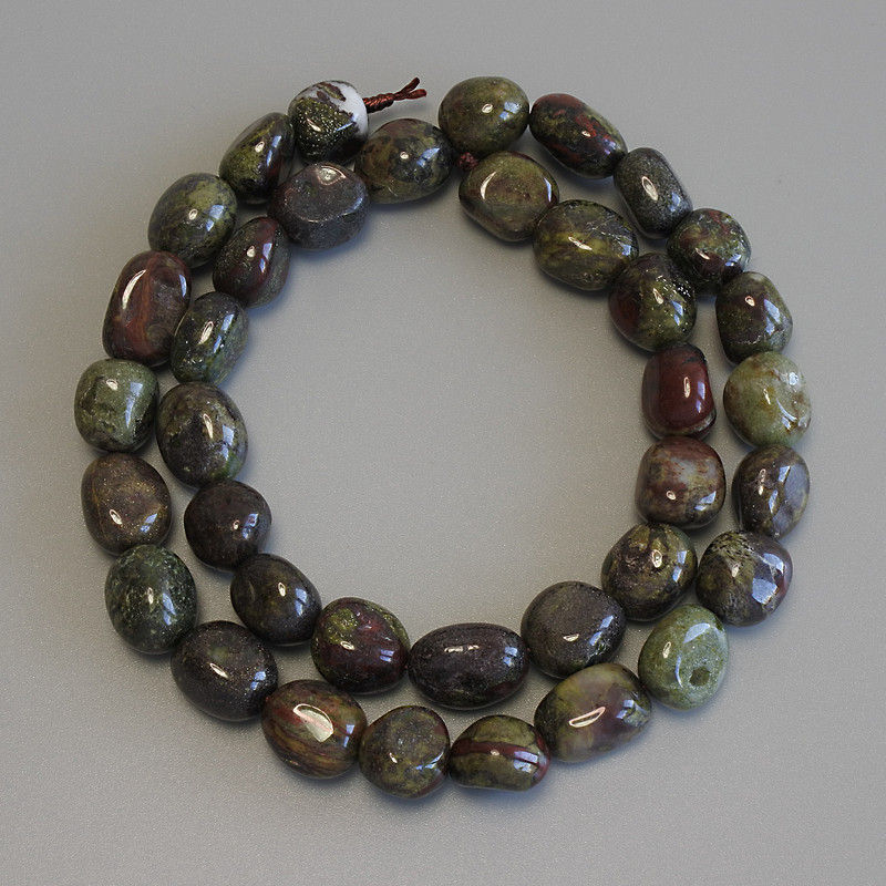 Dragon Blood Jasper Faceted Beads, diameter 10-11×9 mm, length 39 in