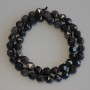 Silver Obsidian Beads, Faceted, 8×7 mm, 38 cm long