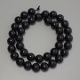 Black Tourmaline Beads Smooth Ball 10mm Ø, 38in on String