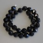 Black Onyx Beads multi-faceted, 12x10-11 mm, 36 in. on thread