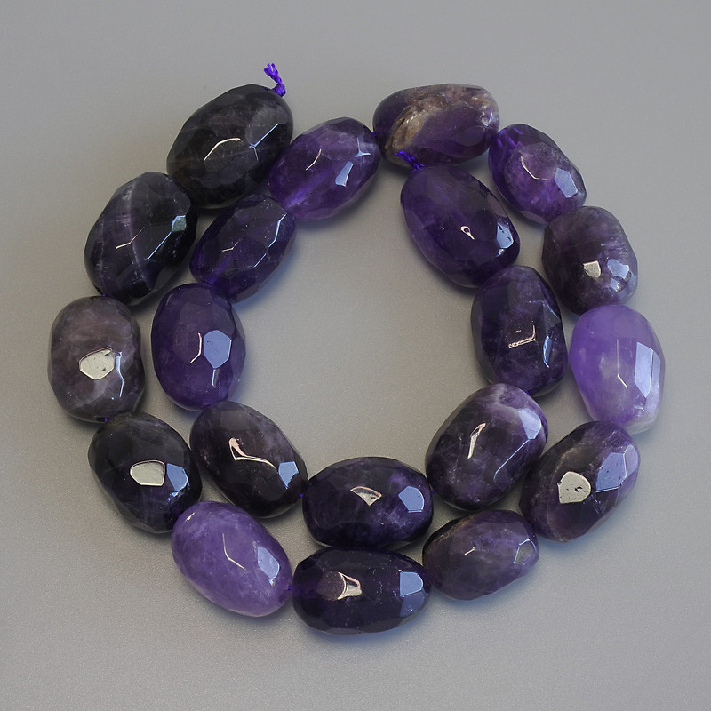 Amethyst Beads, faceted rondelle, diameter 15-21×9-14 mm, ± length 41 cm on thread