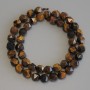 Tiger's Eye Beads, faceted, 8x7.5 mm, 5mm±, length 37 cm± on thread