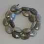 Labradorite Beads Faceted Oval 21x14mm+ on Thread, Length 39cm+