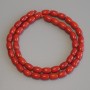 Coral Barilo Beads 9x6 mm, on thread, 41 cm length