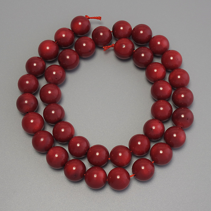 Coral Beads Smooth Round 10.5mm on Thread 41cm±