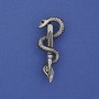 Brooch Snake, silver metal, 37×15 mm