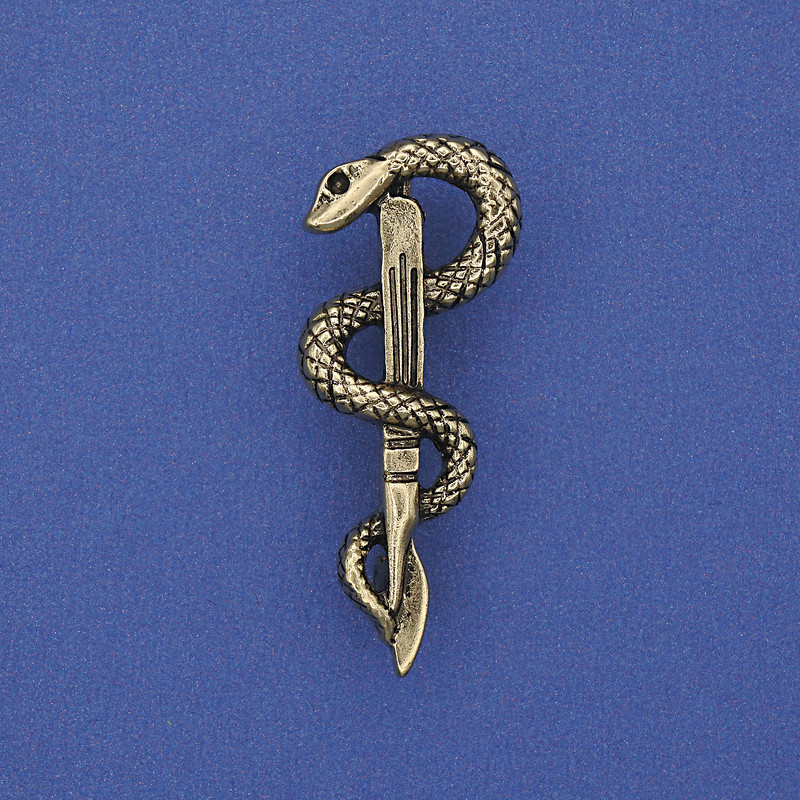 Brooch Snake Gold-Toned Metal 37x15mm+