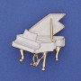 Brooch 'Royal' White Enamel Gold-Toned Metal 36x30mm