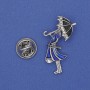 Brooch 'Girl with an Umbrella' with white crystals blue enamel gold-toned metal 32x16mm+