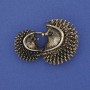 Brooch Hedgehogs 24x33mm+- golden metal