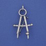 Brooch Compass Silver Metal 41x24mm+