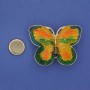 Magnetic Butterfly Brooch with Color Enamel on Golden Metal 39x30mm