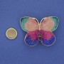 Magnetic Brooch Butterfly with colored enamel on golden metal 39x30mm+