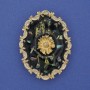 Brooch Chalcedony Gold-tone Metal 43x32mm+