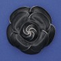 Brooch Flower Gray Enamel Silver Metal 45mm+