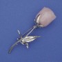 Brooch Rose Silver Acrylic 68x25mm