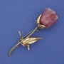 Brooch Rose Acrylic Gold-tone Metal 68x25mm+