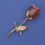 Brooch Rose Acrylic Gold-tone Metal 68x25mm+