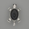 Brooch Pendant Turtle Aventurine Night of the Kaïra 52x35mm± moving parts Silver-metal