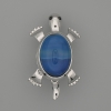 Brooch Pendant Turtle Agate 52x35mm± movable parts silver metal