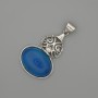 Agate Cabochon Pendant 50x28mm± Silver Metal