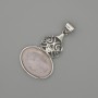 Cabochon Pendant Rose Quartz 50x28mm± Silver Metal