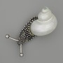 Brooch Pendant Snail Silvered Metal 58x20x23mm+